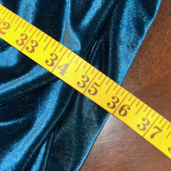 Bardot Velour Teal Midi Dress NWT MSRP $119 - Picture 8 of 10